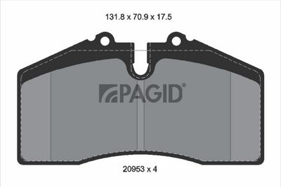 комплект спирачно феродо, дискови спирачки PAGID T4243N