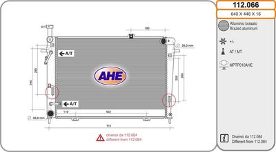Радиатор, охлаждение двигателя AHE 112.066 для HYUNDAI TUCSON