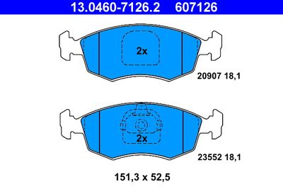 Комплект тормозных колодок, дисковый тормоз ATE 13.0460-7126.2 для FIAT ALBEA