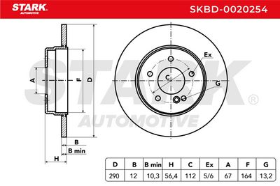 спирачен диск STARK SKBD-0020254