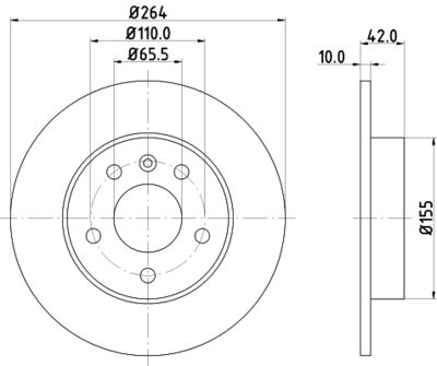 Тормозной диск HELLA 8DD 355 106-111 для CHEVROLET ZAFIRA