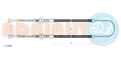 Тросик, cтояночный тормоз ADRIAUTO 11.0200 для FIAT 500