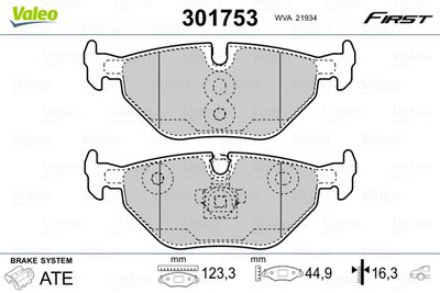 Комплект тормозных колодок, дисковый тормоз 301753