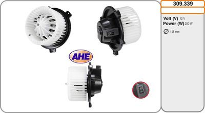 Вентилятор салона AHE 309.339 для LANCIA Y