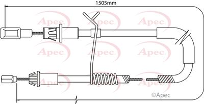 Cable Pull, parking brake APEC CAB1190