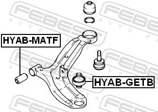 Mounting, control/trailing arm HYAB-GETB