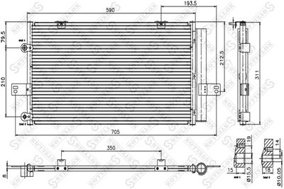 Конденсатор, кондиционер STELLOX 10-45361-SX для ROVER 75