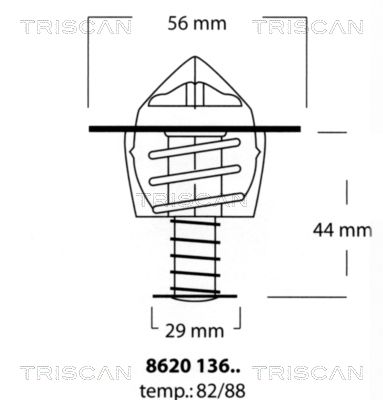 TRISCAN 8620 13688 Термостат  для TOYOTA HIGHLANDER (Тойота Хигхландер)