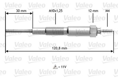 Свеча накаливания VALEO 345173 для MAZDA MPV