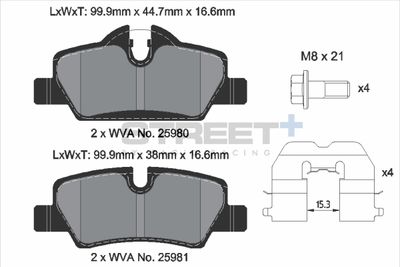 Sada brzdových doštičiek, kotúčová brzda PAGID RACING T8305SP2001