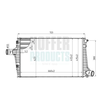 интеркулер (охладител за въздуха на турбината) HOFFER 995299
