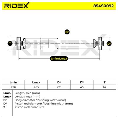 амортисьор RIDEX 854S0092