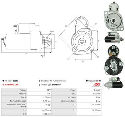 STARTER AS-PL S0052 4