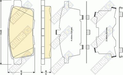 Комплект тормозных колодок, дисковый тормоз GIRLING 6134729 для MAZDA CX-9