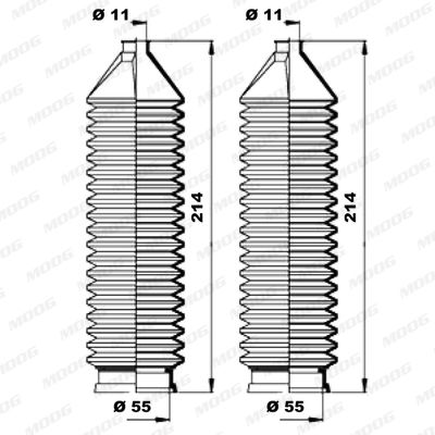 MOOG K150167 Пыльник рулевой рейки  для ALFA ROMEO 145 (Альфа-ромео 145)