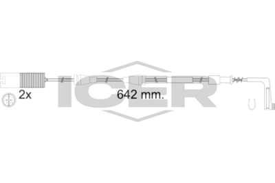 предупредителен контактен сензор, износване на накладките ICER 610538 E C