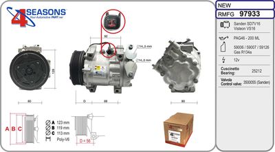 AHE 97933 Компрессор кондиционера для FORD C-MAX (DM2)