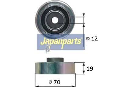 JAPANPARTS Kreipiantysis skriemulys, V formos rumbuotas diržas