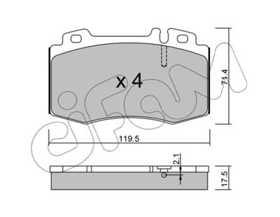 Комплект тормозных колодок, дисковый тормоз 822-563-0