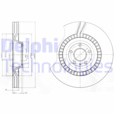 DELPHI BG9070C Тормозные диски DELPHI для AUDI A8 D3 (4E2, 4E8)