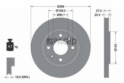 Tarcza hamulcowa PAGID 52511NC