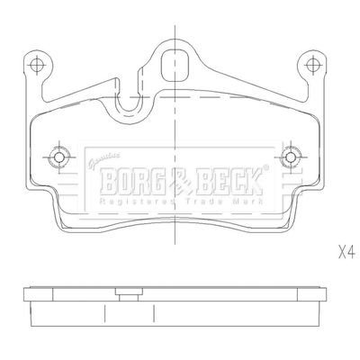Комплект тормозных колодок, дисковый тормоз BORG & BECK BBP2666 для PORSCHE CAYMAN