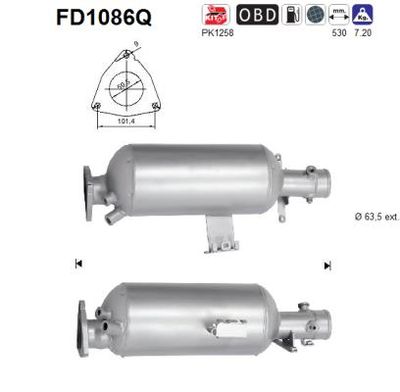 Filtr sadzy / filtr cząstek stałych, układ wydechowy AS LR013742
