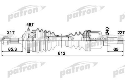 PATRON PDS1381 Сальник полуоси  для PEUGEOT 206 (Пежо 206)