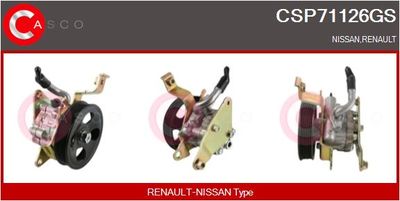 Гидравлический насос, рулевое управление CASCO CSP71126GS для NISSAN X-TRAIL