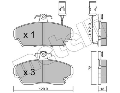 Комплект тормозных колодок, дисковый тормоз METELLI 22-0690-0 для ROVER 800