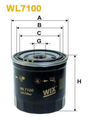 Масляный фильтр WIX FILTERS WL7100 для PEUGEOT 104