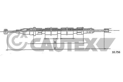 Тросик, cтояночный тормоз CAUTEX 765976 для AUDI 200