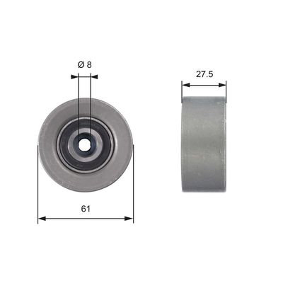 Deflection Pulley/Guide Pulley, timing belt T42151