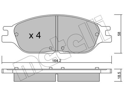 Комплект тормозных колодок, дисковый тормоз METELLI 22-0682-0 для FORD USA WINDSTAR