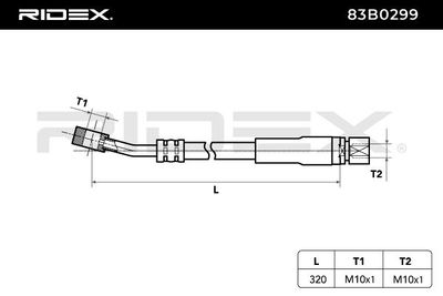 спирачен маркуч RIDEX 83B0299