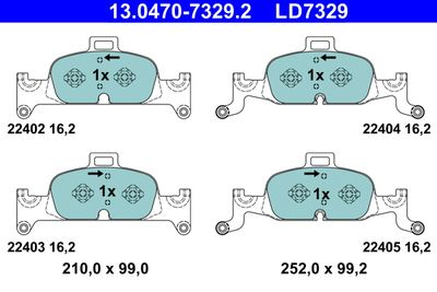 ATE 13.0470-7329.2 Тормозные колодки и сигнализаторы  для AUDI A5 (Ауди А5)