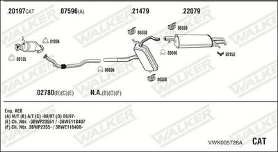 Изпускателна система WALKER VWK005726A