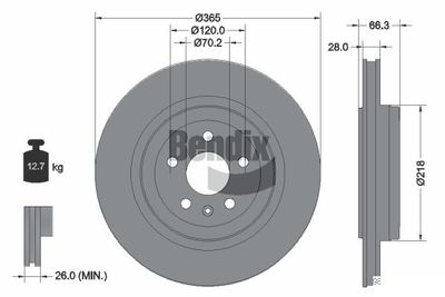 Тормозной диск BENDIX Braking BDS2188 для TESLA MODEL X
