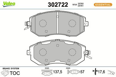 BREMSBELAGSATZ SCHEIBENBREMSE