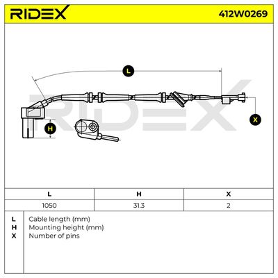 датчик, обороти на колелото RIDEX 412W0269