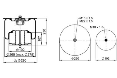 BURDUF SUSPENSIE PNEUMATICA CONTITECH AIR SPRING 1415NP01 1
