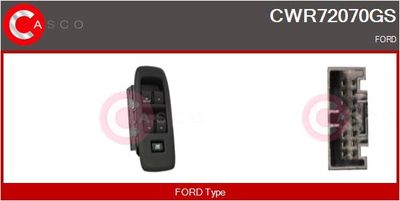 CASCO CWR72070GS Кнопка стеклоподьемника  для FORD RANGER (Форд Рангер)