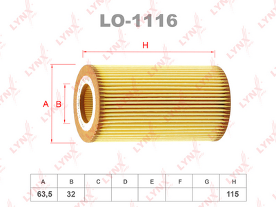 LO-1116 LYNXauto Масляный фильтр
