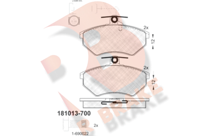Комплект тормозных колодок, дисковый тормоз R BRAKE RB1013-700 для VW CORRADO