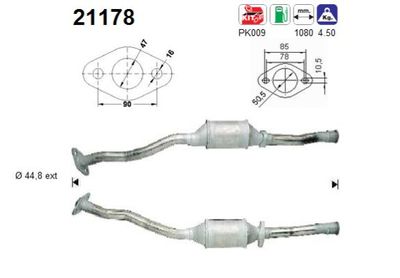 AS 21178 Каталізатор  для OPEL (Опель)