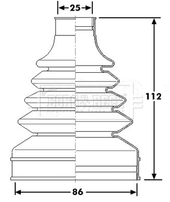 Пыльник, приводной вал BORG & BECK BCB6256 для CHRYSLER VOYAGER