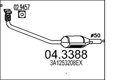MTS 04.3388 Катализатор для VW PASSAT B3/B4 Variant (3A5, 35I)