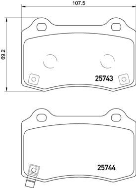 Комплект тормозных колодок, дисковый тормоз BREMBO P 30 074 для TESLA MODEL X
