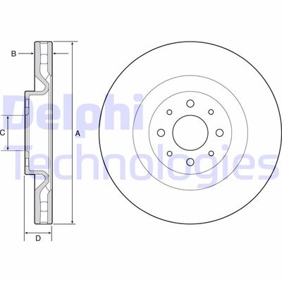 DELPHI BG4566C Тормозные диски  для LANCIA DELTA (Лансиа Делта)