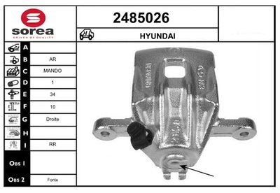 EAI 2485026 Тормозной суппорт  для HYUNDAI GETZ (TB) 1.6